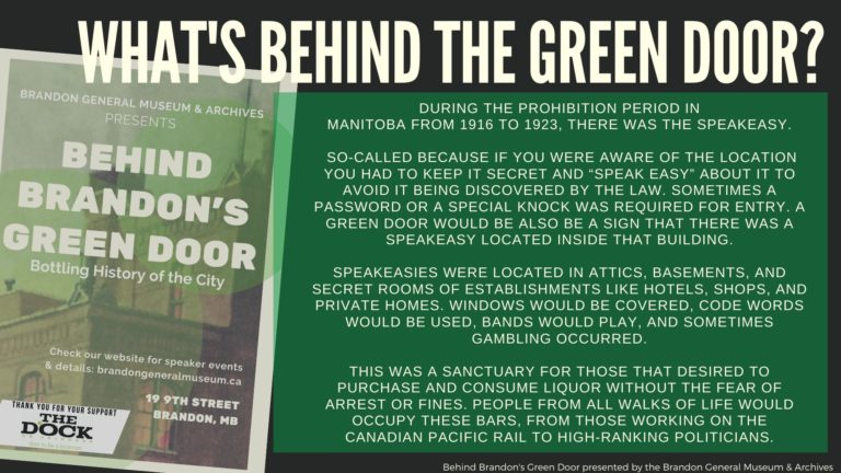 Behind Brandon’s Green Door: Bottling History of the City, Online Presentation