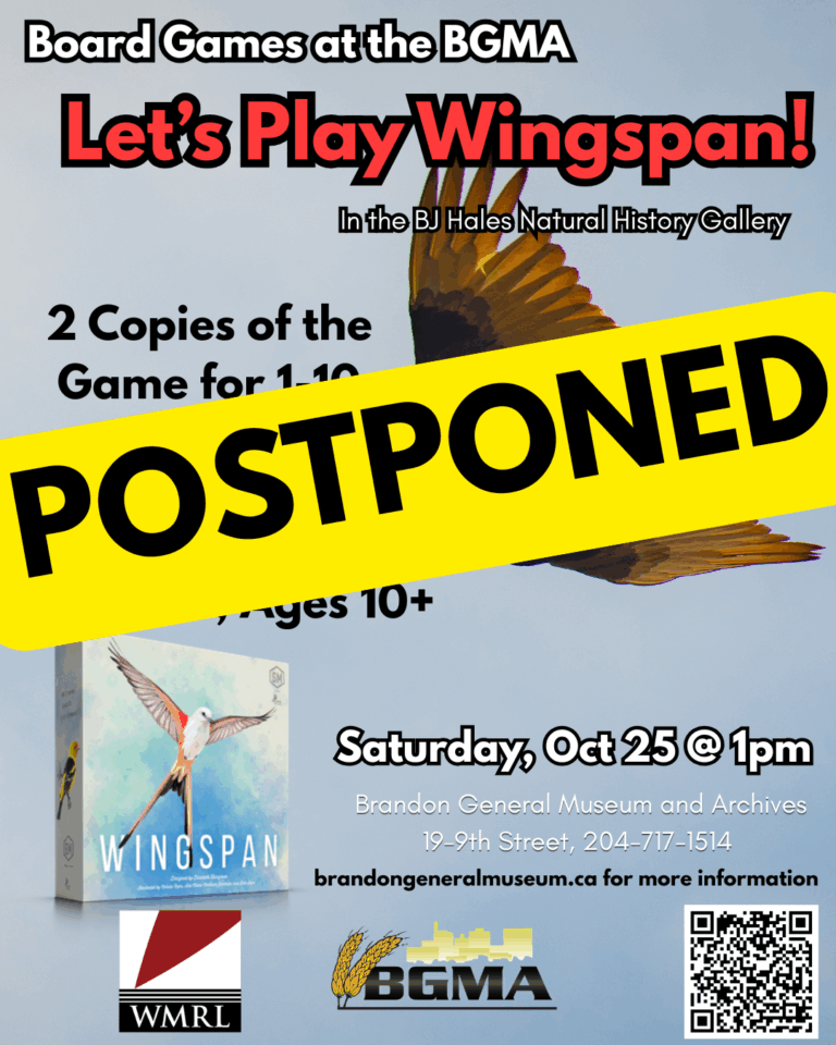 POSTPONED: Wingspan Oct 25